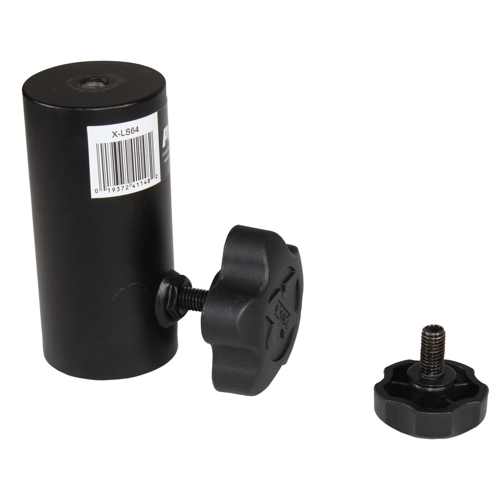 ProX 1 3/8" 35mm Universal Compact Single Stud Lighting M8 Mount for Most Speaker Stands Black