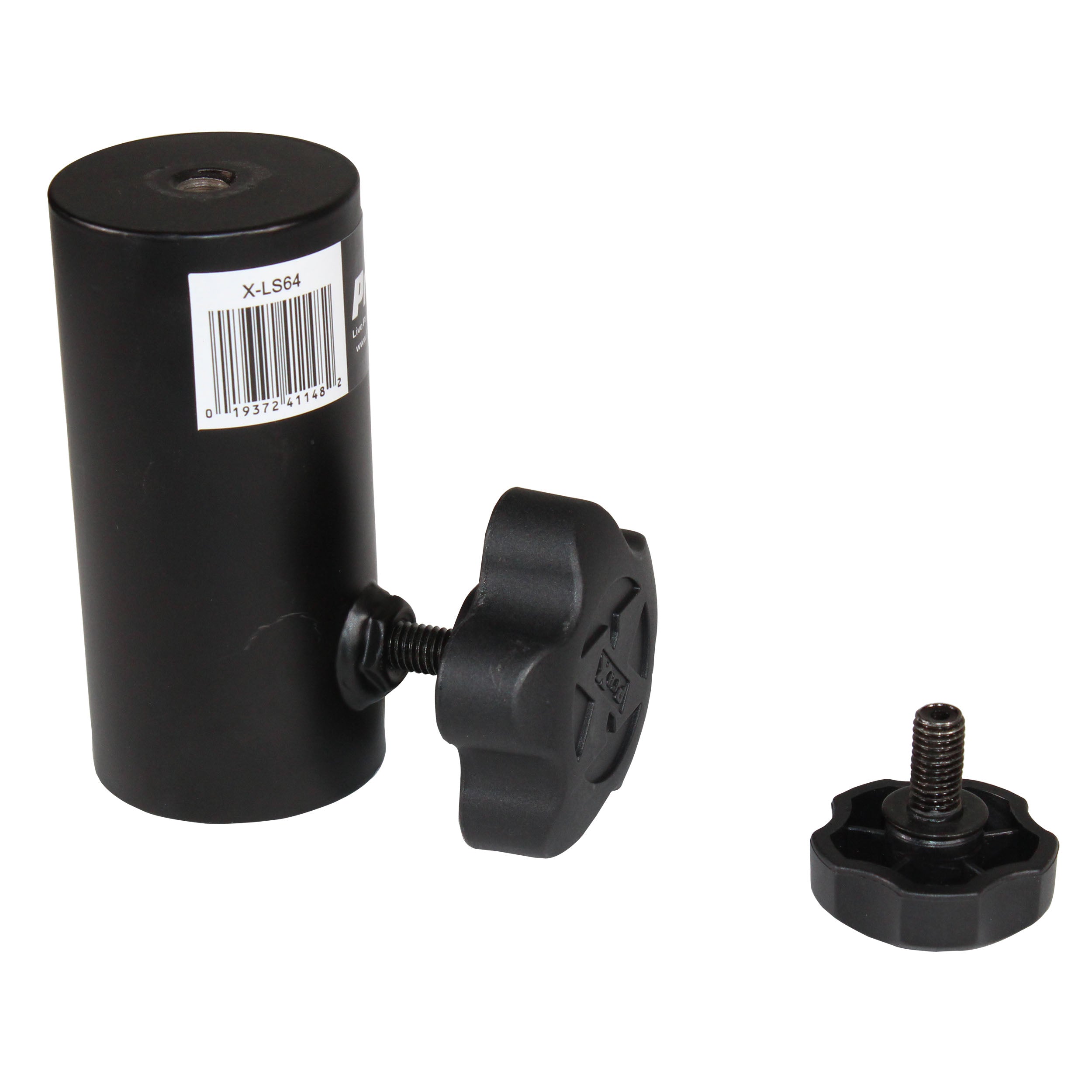ProX 1 3/8" 35mm Universal Compact Single Stud Lighting M8 Mount for Most Speaker Stands Black