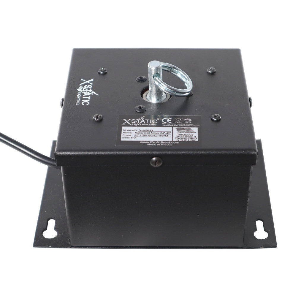 ProX 1 RPM Powered Rotating Disco Mirror Ball Motor with Ring – Supports 30"-48"