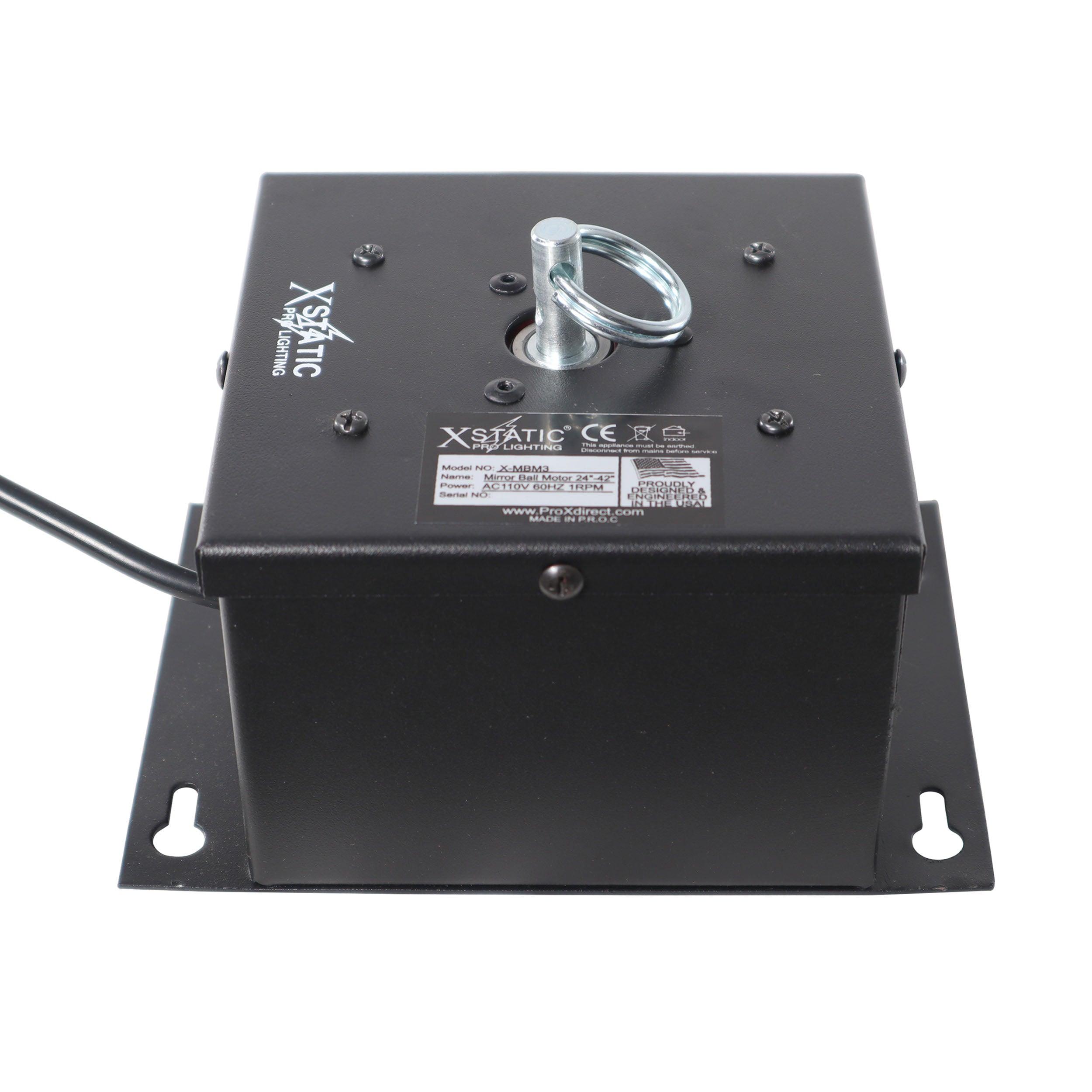 ProX 1 RPM Powered Rotating Disco Mirror Ball Motor with Ring – Supports 30"-48"
