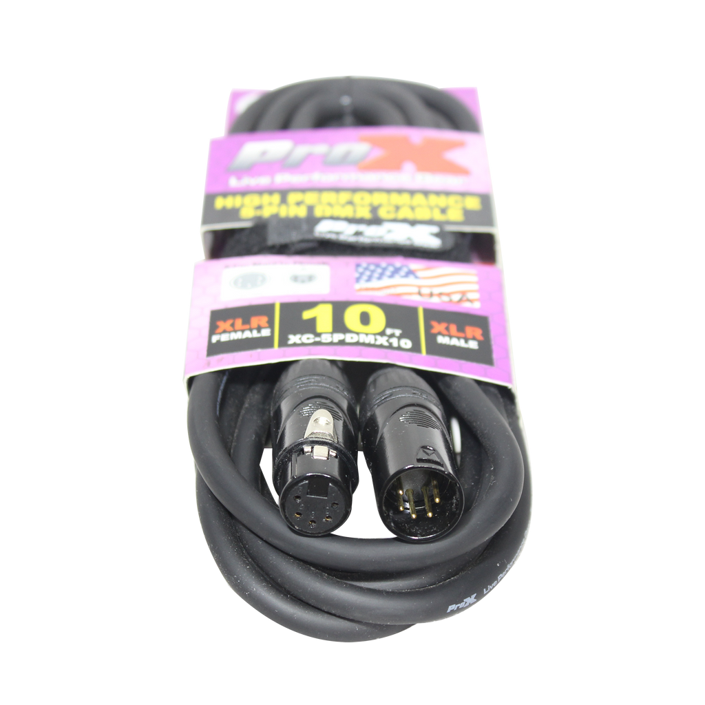 ProX 10 Ft. DMX XLR5-M to XLR5-F High Performance 5-PIN Data Cable