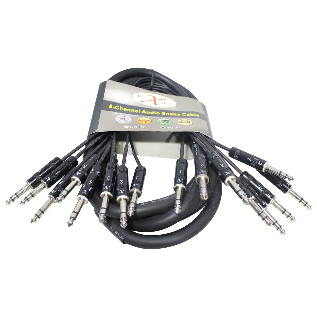 ProX 10 Ft. 8-Channel TRS-M to TRS-M Balanced Snake Cable