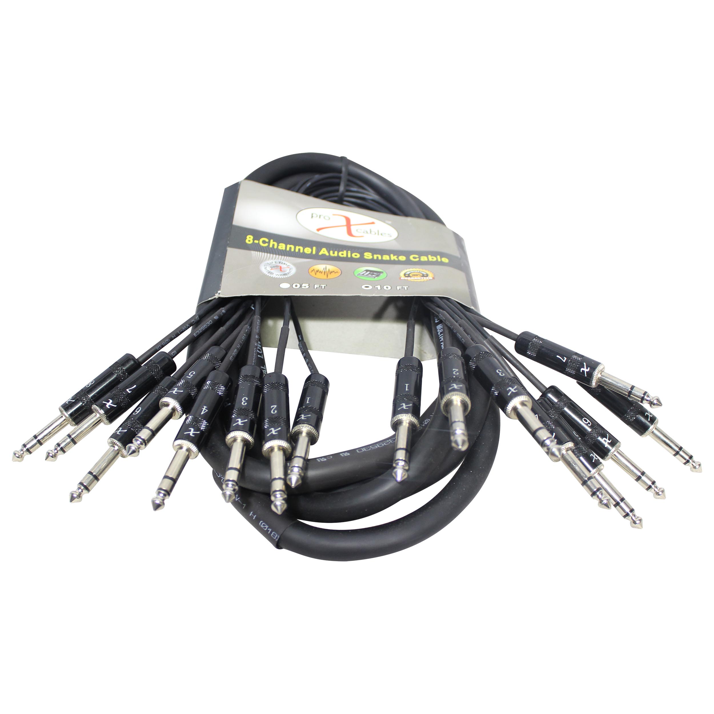 ProX 10 Ft. 8-Channel TRS-M to TRS-M Balanced Snake Cable