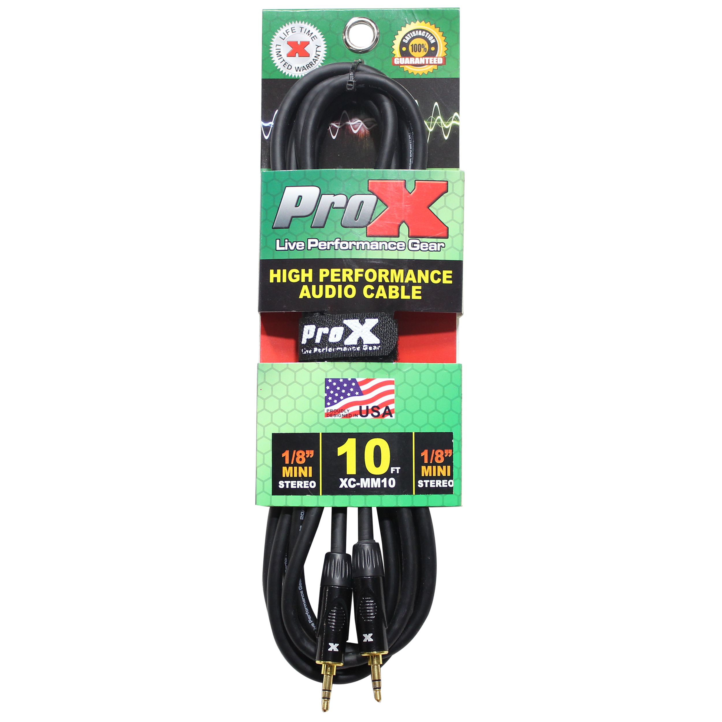 ProX 10 Ft. Balanced TRS-M Mini 1/8" to TRS-M Mini 1/8" High Performance Audio Cable