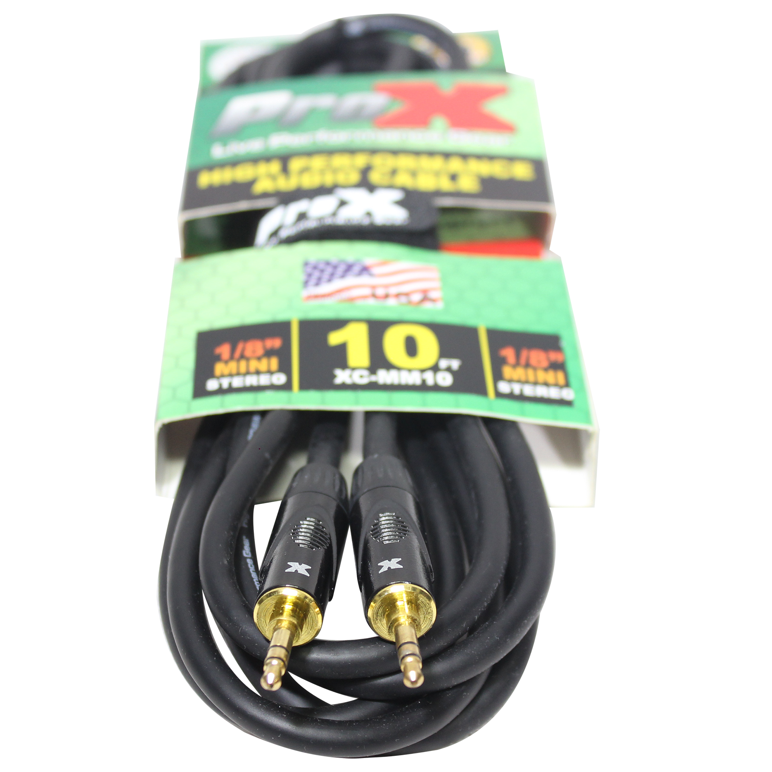 ProX 10 Ft. Balanced TRS-M Mini 1/8" to TRS-M Mini 1/8" High Performance Audio Cable