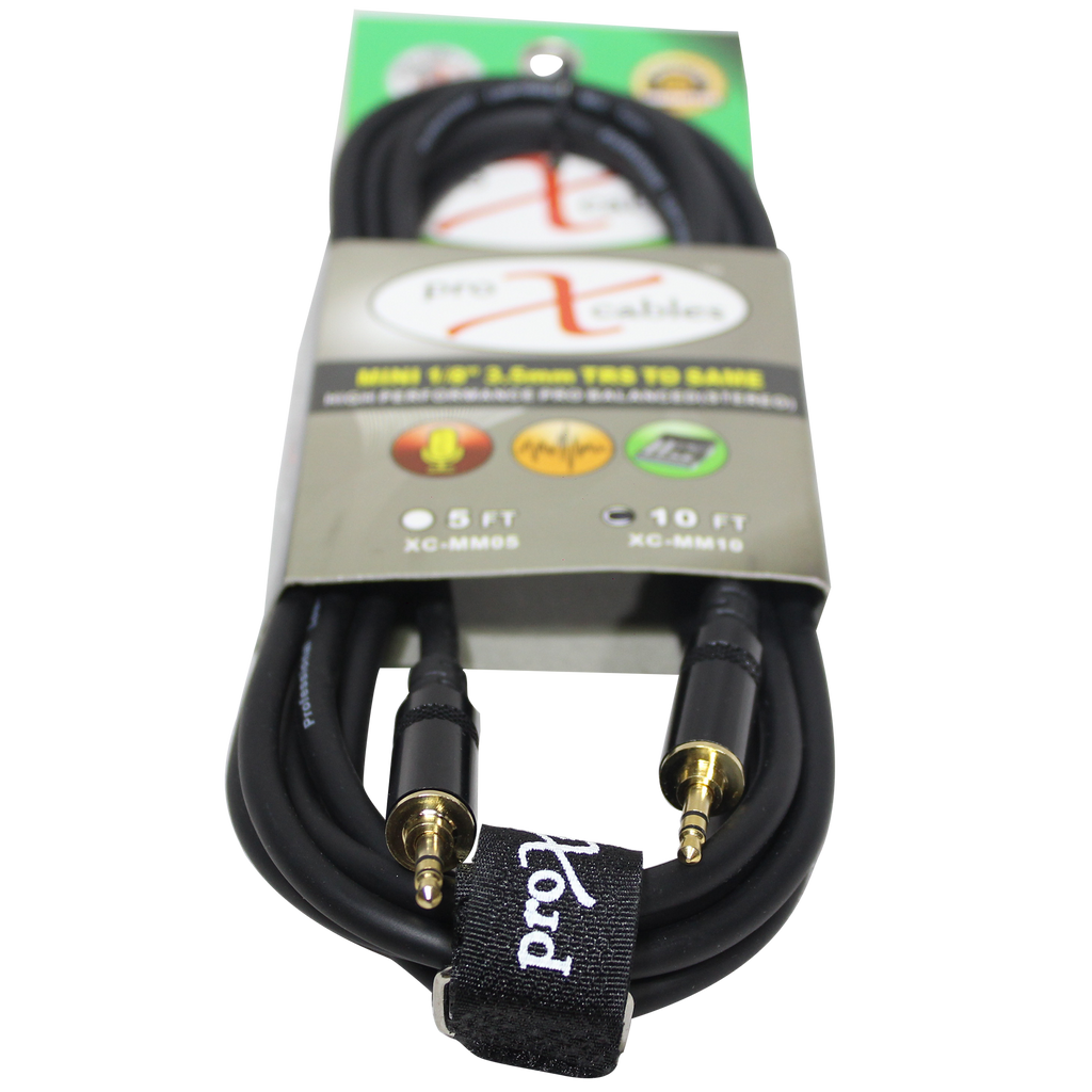 ProX 10 Ft. Balanced TRS-M Mini 1/8" to TRS-M Mini 1/8" High Performance Audio Cable
