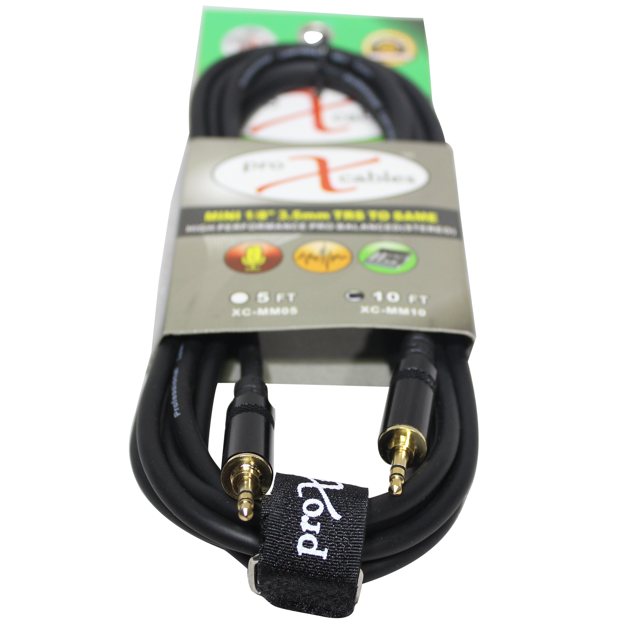 ProX 10 Ft. Balanced TRS-M Mini 1/8" to TRS-M Mini 1/8" High Performance Audio Cable