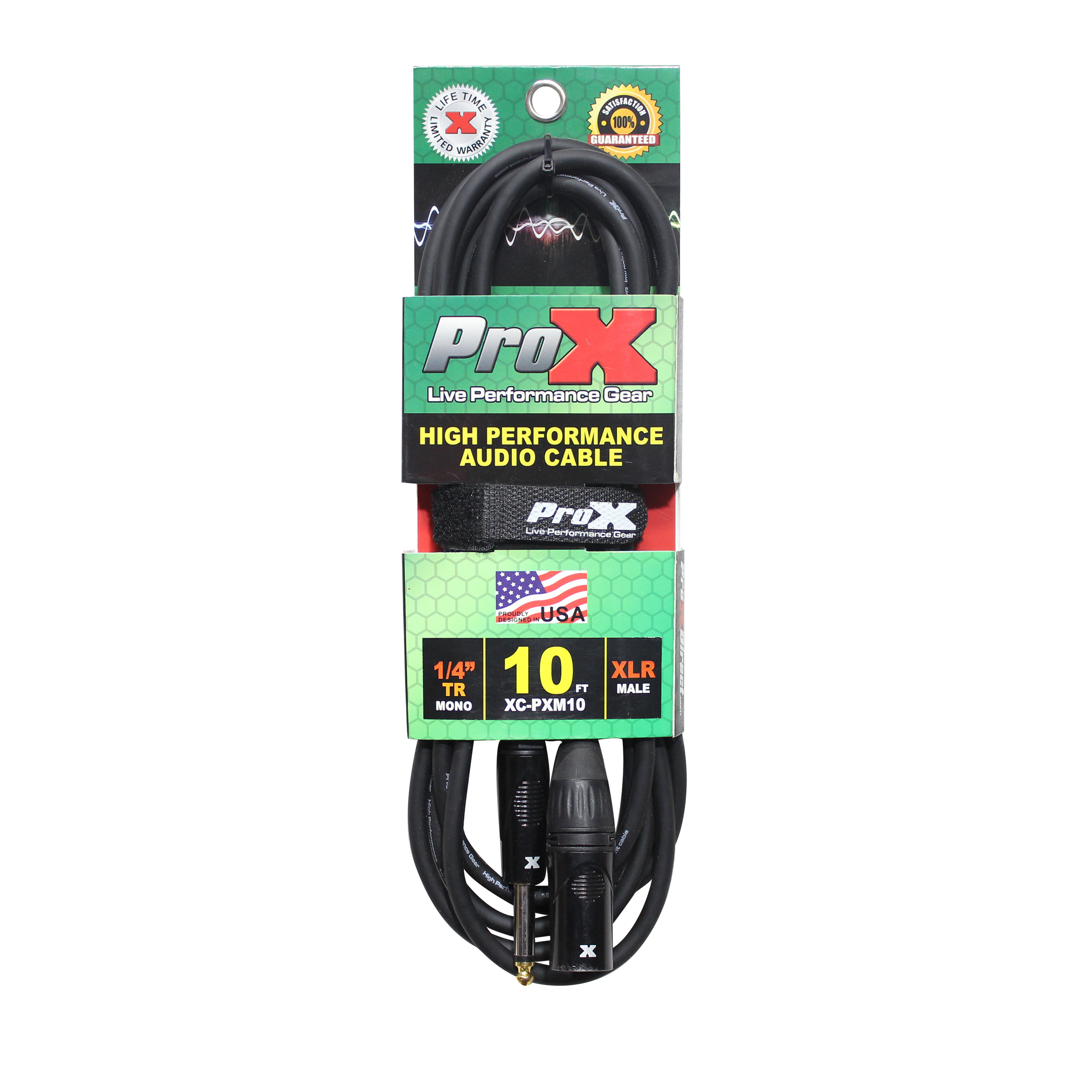 ProX 10 Ft. Unbalanced 1/4" TS-M to XLR3-M High Performance Audio Cable