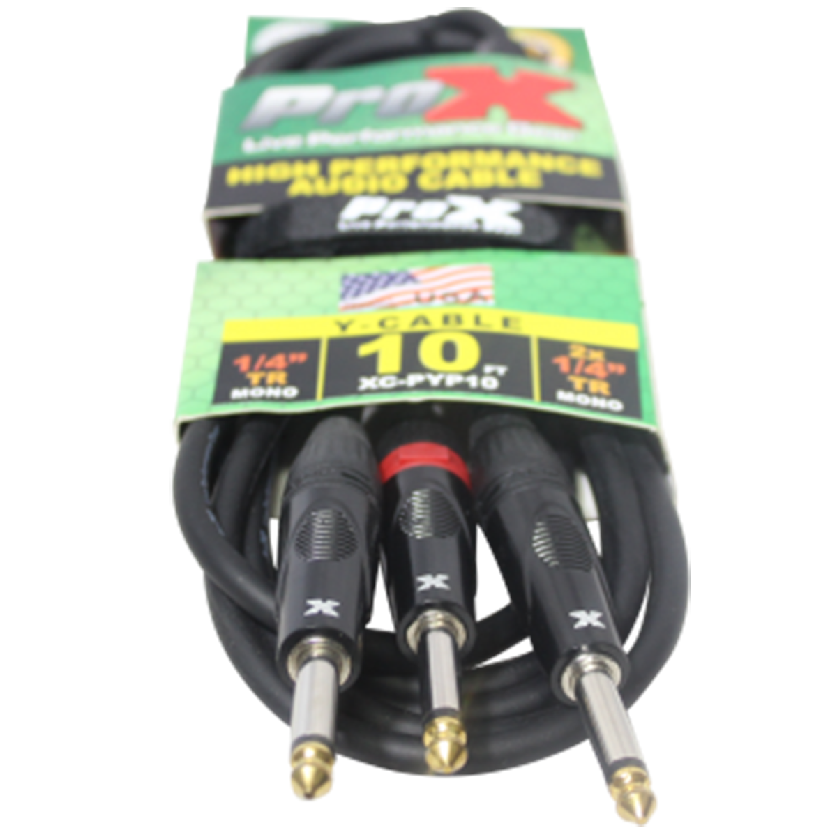 ProX 10 Ft. 1/4" TS-M to Dual 1/4" TS-M High Performance Audio Cable