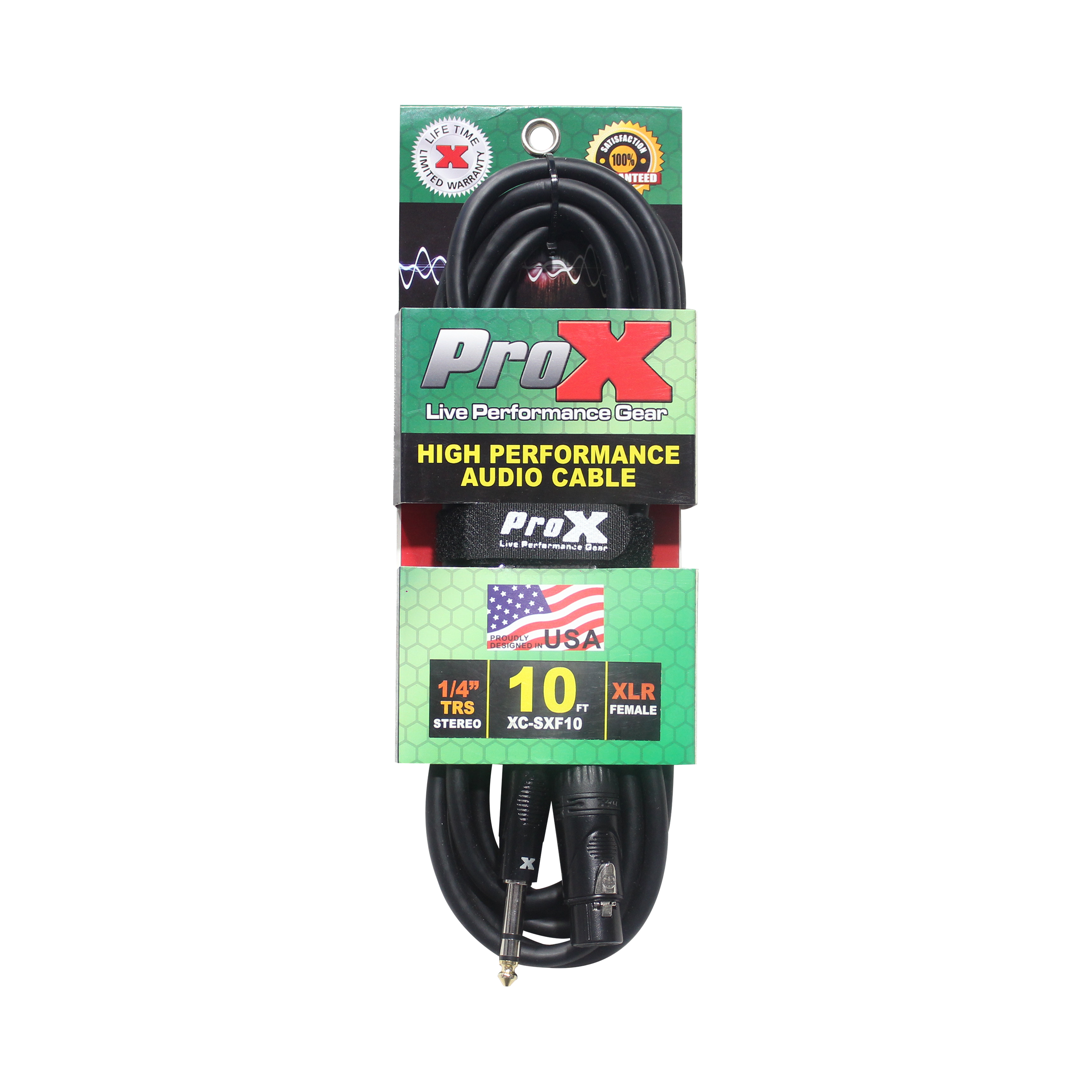ProX 10 Ft. Balanced 1/4" TRS to XLR3-F High Performance Audio Cable