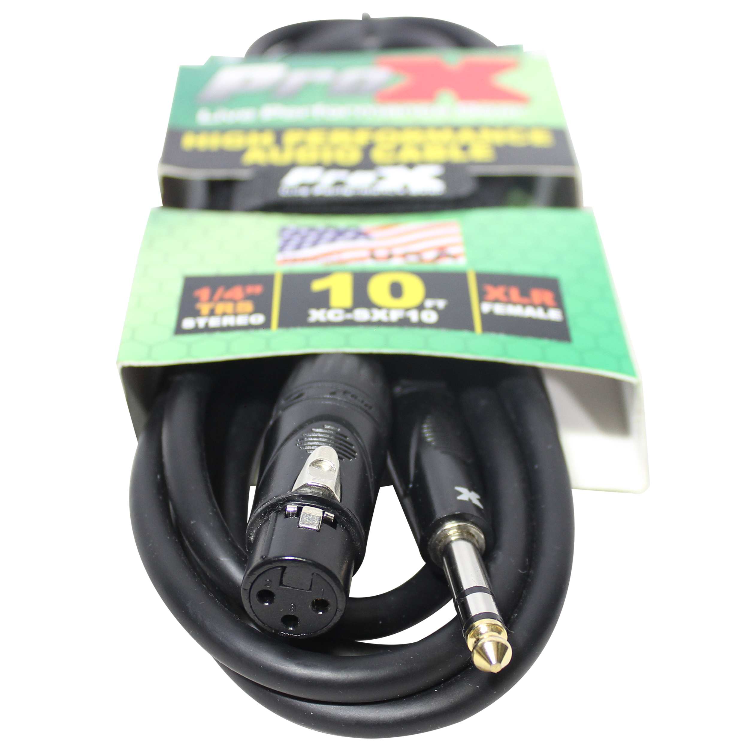 ProX 10 Ft. Balanced 1/4" TRS to XLR3-F High Performance Audio Cable