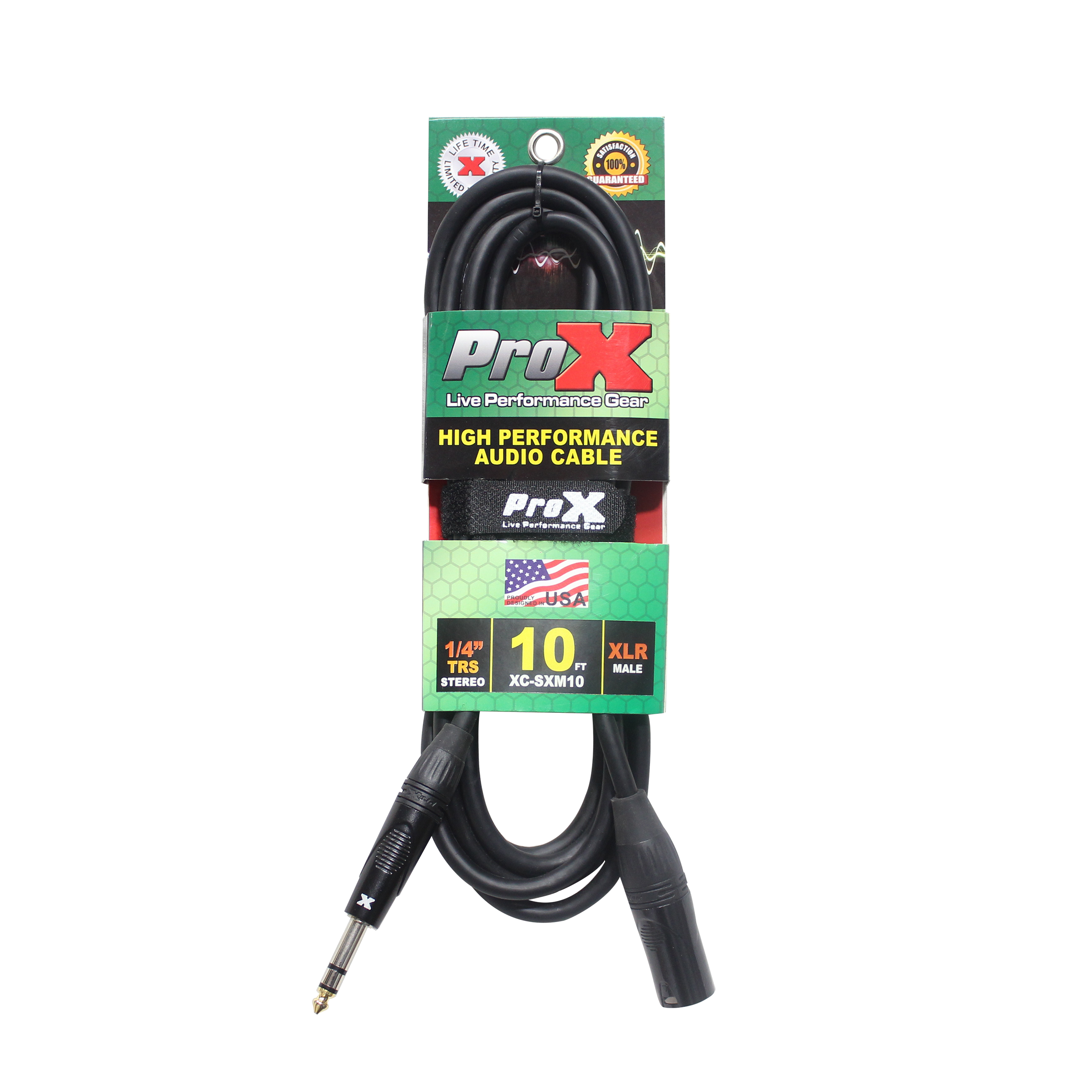 ProX 10 Ft. Balanced XLR3-M to 1/4 TRS-M High Performance Audio Cable