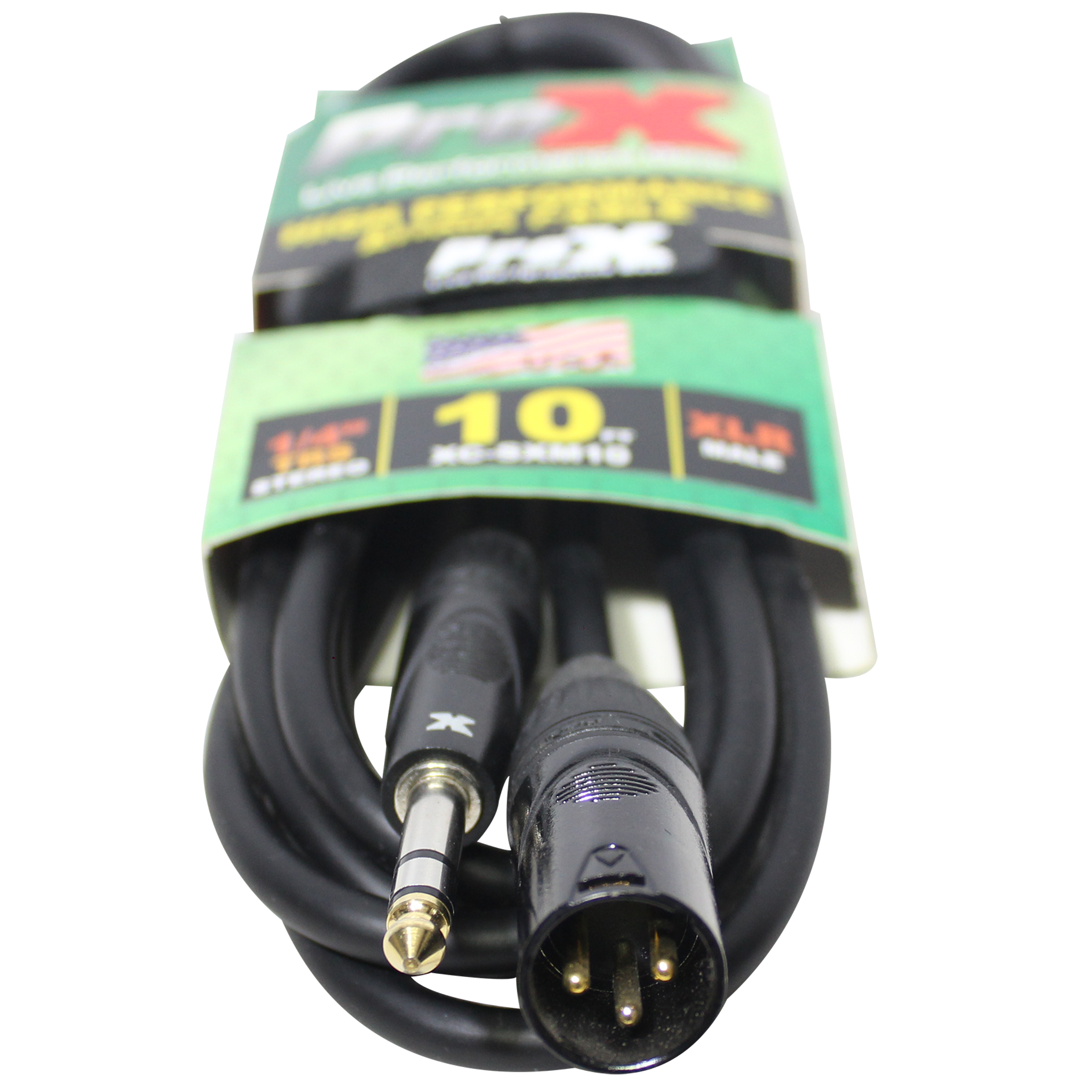 ProX 10 Ft. Balanced XLR3-M to 1/4 TRS-M High Performance Audio Cable