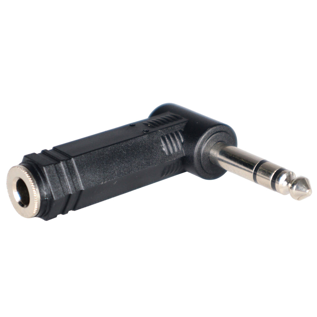 ProX 1/4" TRS Female to 1/4" TRS Male Right-Angle Adapter