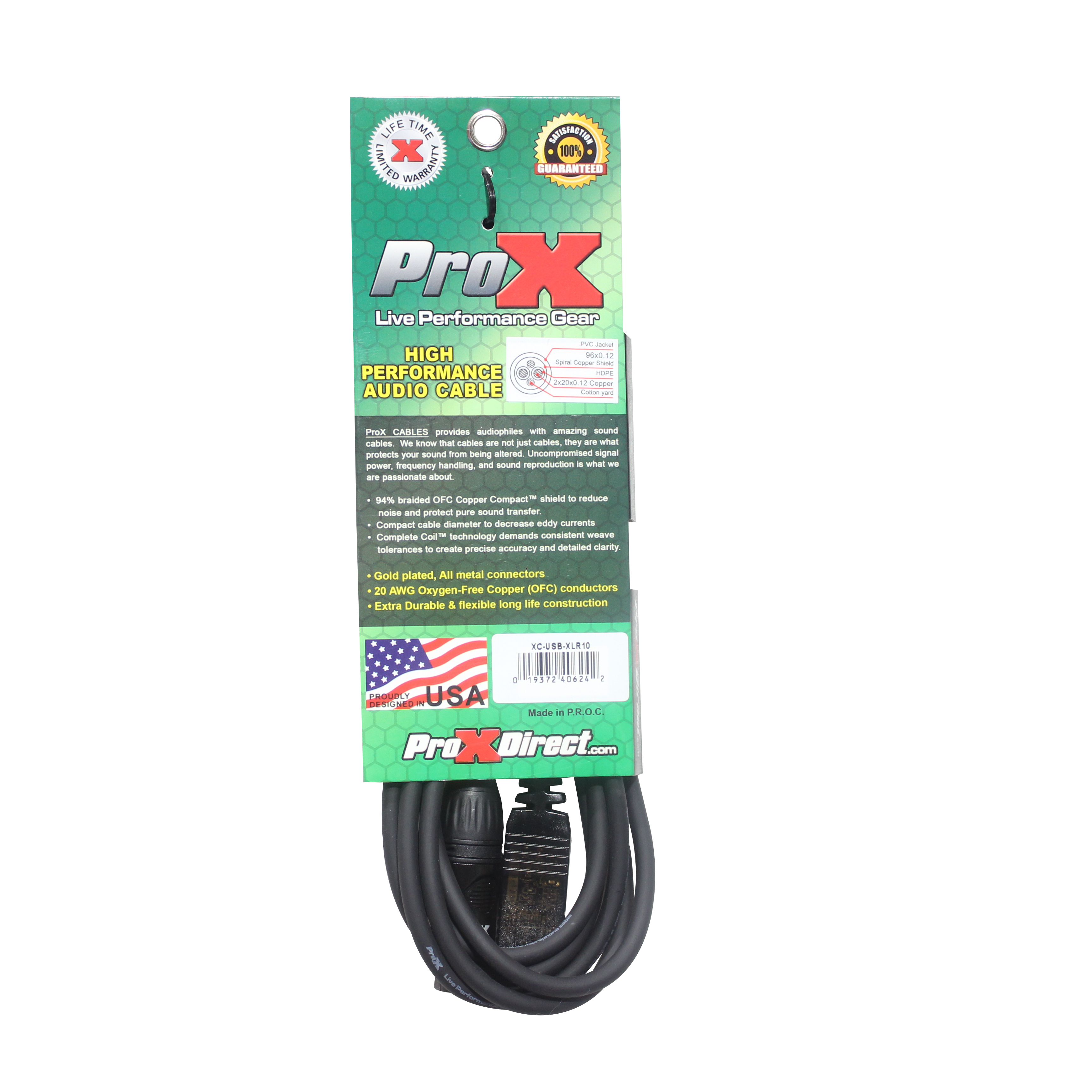 ProX 10 Ft XLR-F to USB High Performance Audio Cable