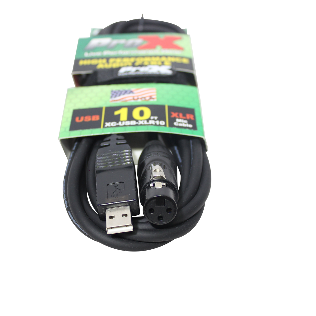 ProX 10 Ft XLR-F to USB High Performance Audio Cable