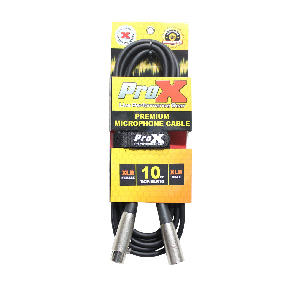 ProX 10 Ft. Balanced XLR3-F to XLR3-M Premium Audio Microphone Cable