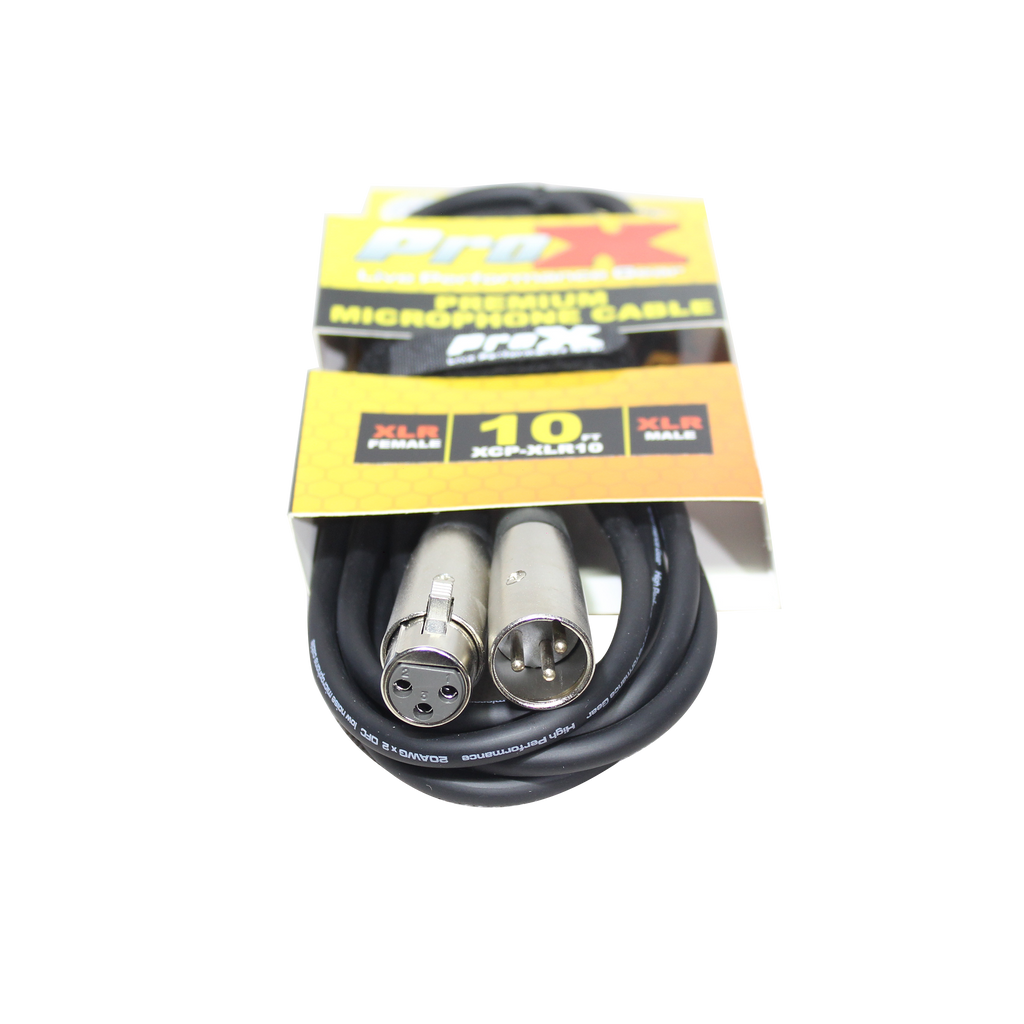 ProX 10 Ft. Balanced XLR3-F to XLR3-M Premium Audio Microphone Cable