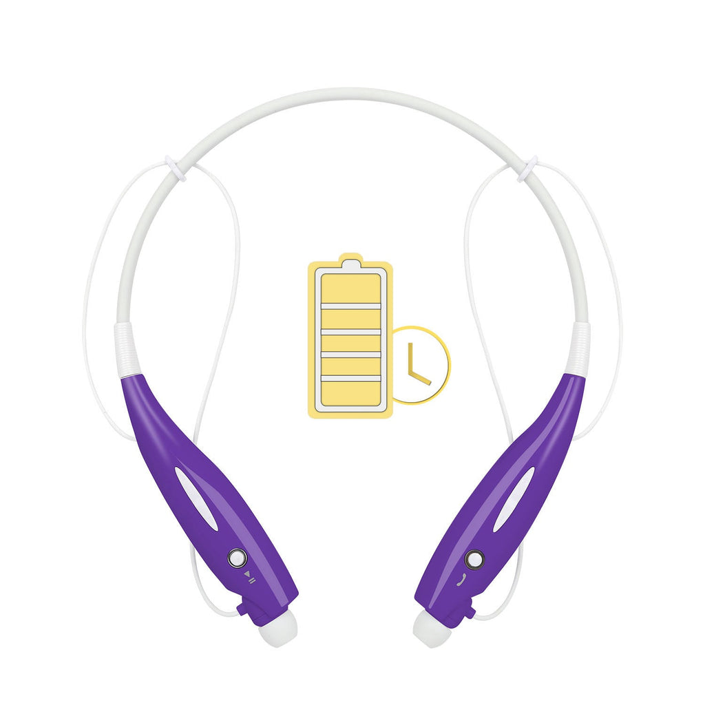 Wireless Stereo Headsets Sport Neckband Headphones In-ear Magnetic IPX4 Waterproof Earbuds w/ Built-in Mic Call Vibrate Alert Number Broadcast Running
