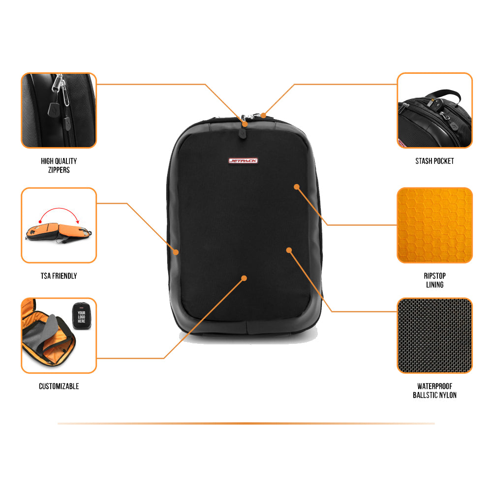 JetPack Slim - Compact Design DJ Backpack (Black)