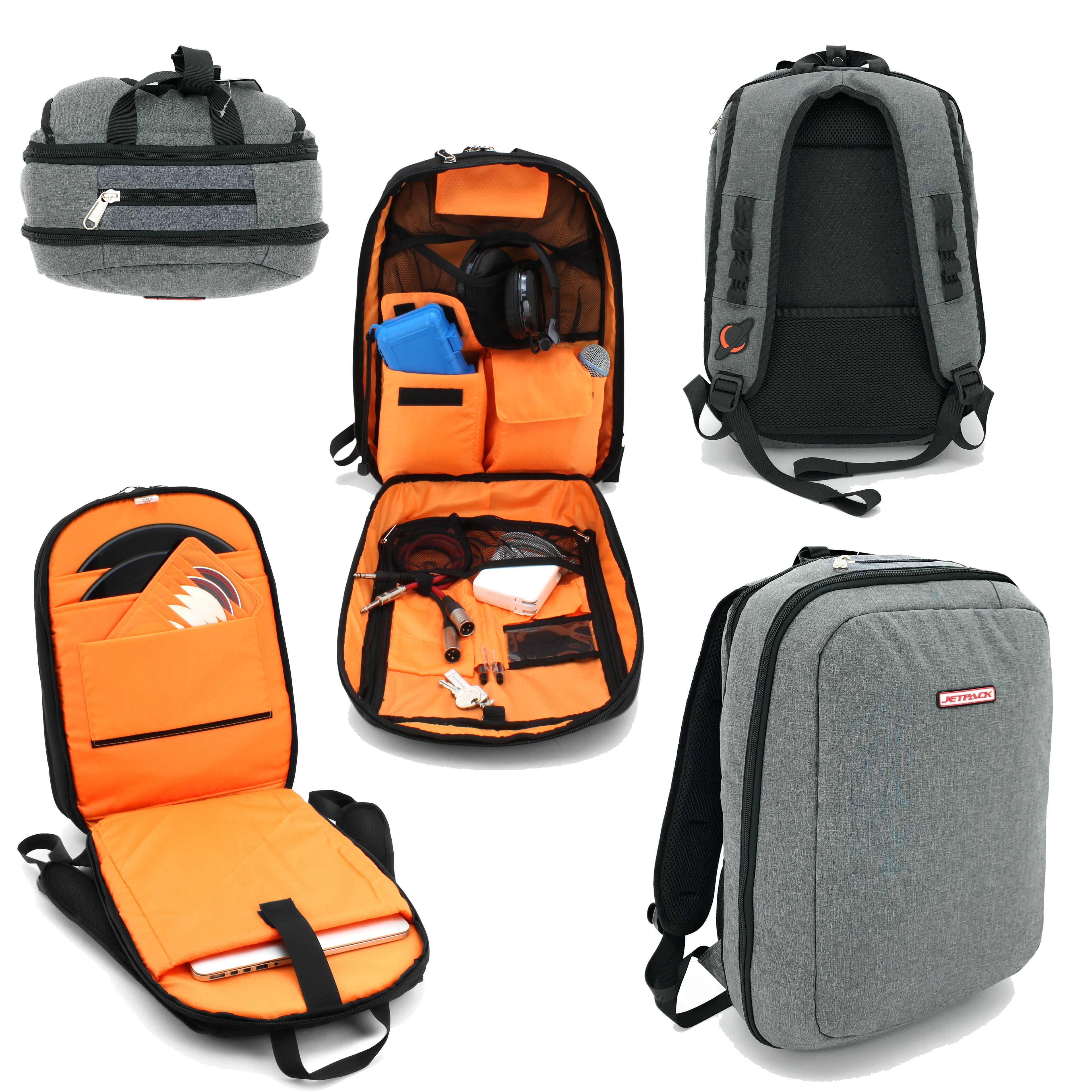 JetPack Slim - Compact Design DJ Backpack (Gray)