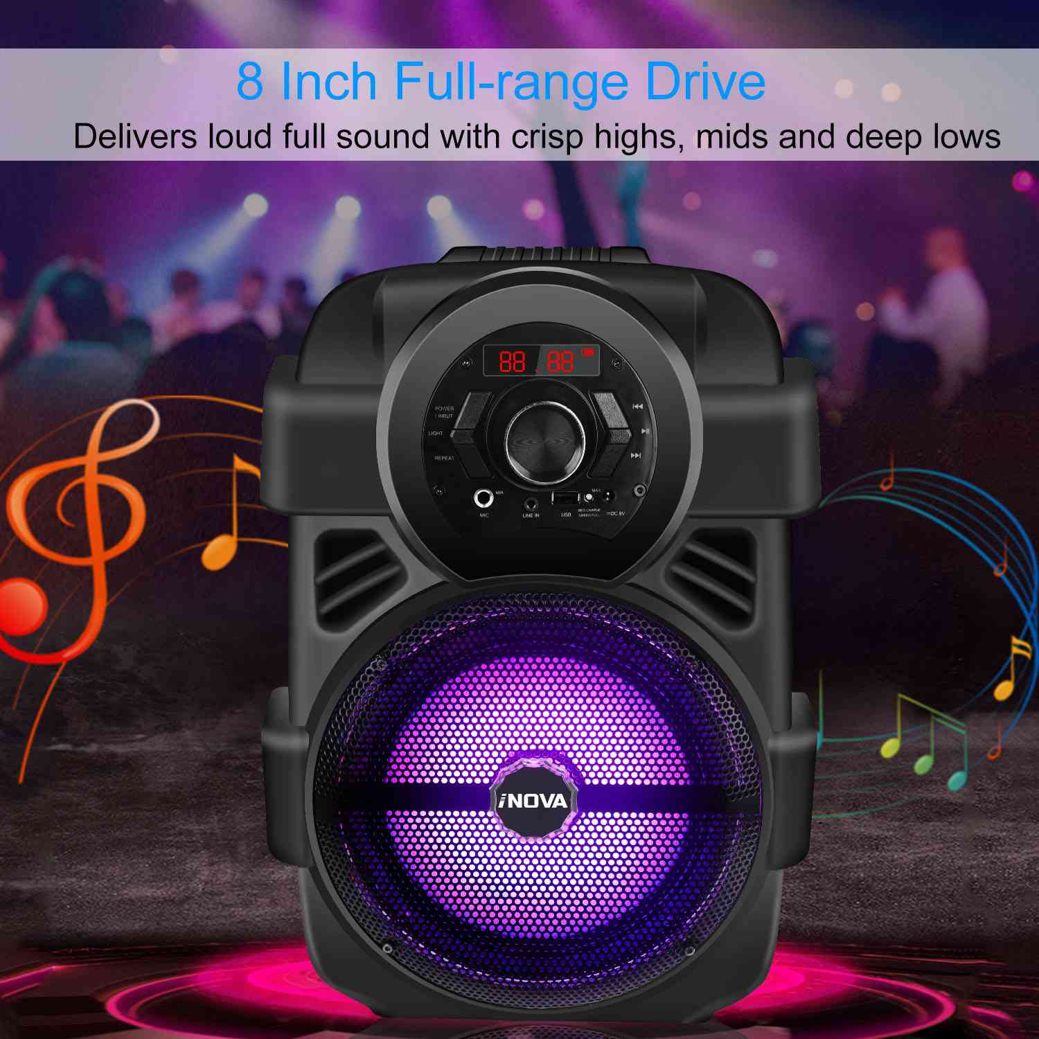 Colorful LED Portable Wireless Party Speaker