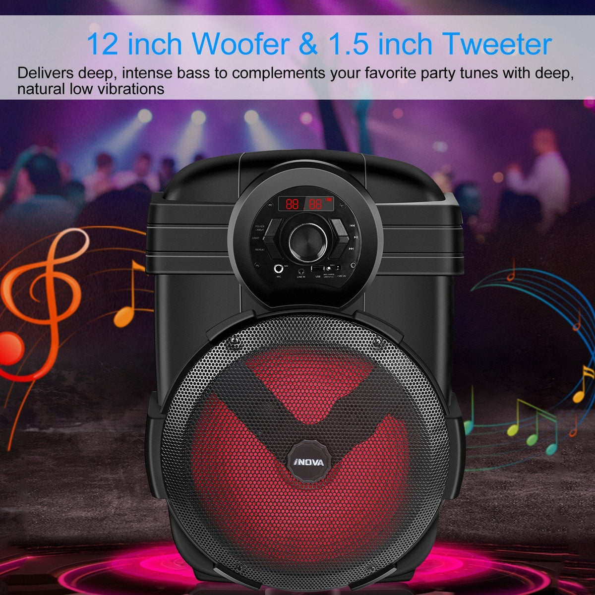 Portable Wireless Party Speaker with Disco Light