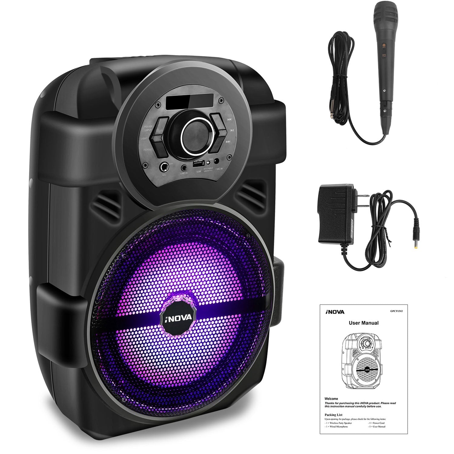 Colorful LED Portable Wireless Party Speaker