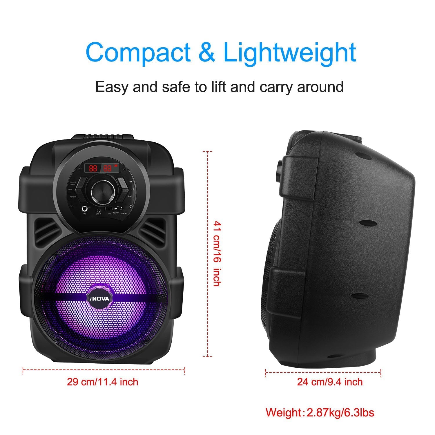 Colorful LED Portable Wireless Party Speaker
