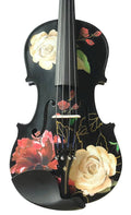 Rozanna's Rose Delight Black Violin Outfit | Pearl Fine Tuners & Brazilwood Bow