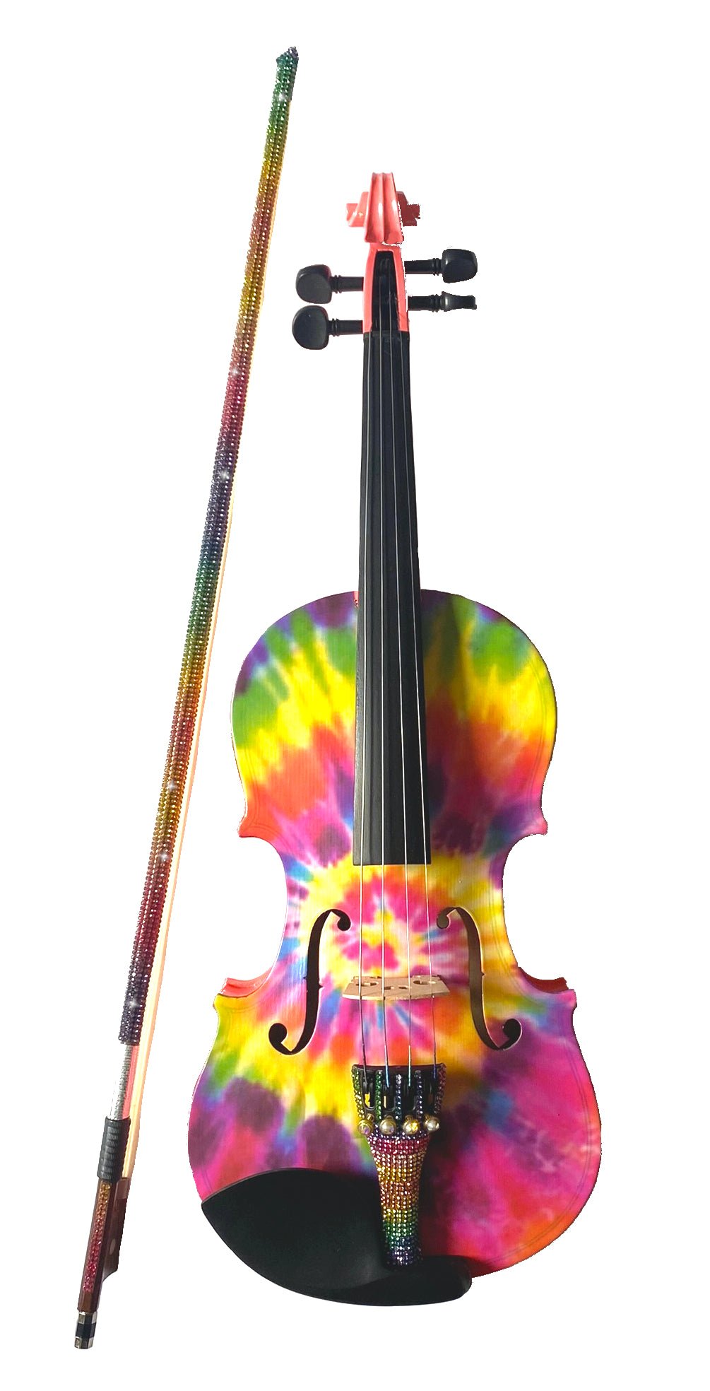 Tie Dye Violin Outfit | Hand Applied Tie-Dye Design & Crystal Fine Tuners