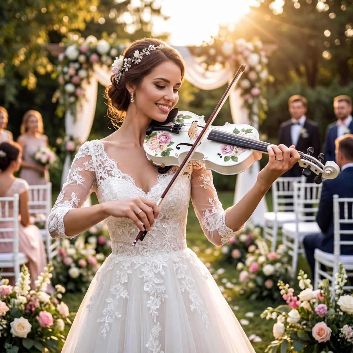 Rose  Violin Outfit | Pearl Fine Tuners & Carbon Fiber Bow
