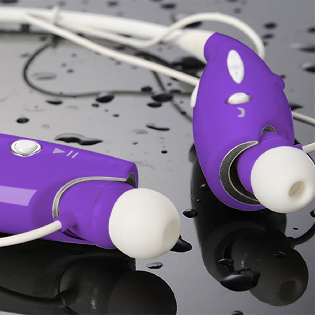 Wireless Stereo Headsets Sport Neckband Headphones In-ear Magnetic IPX4 Waterproof Earbuds w/ Built-in Mic Call Vibrate Alert Number Broadcast Running