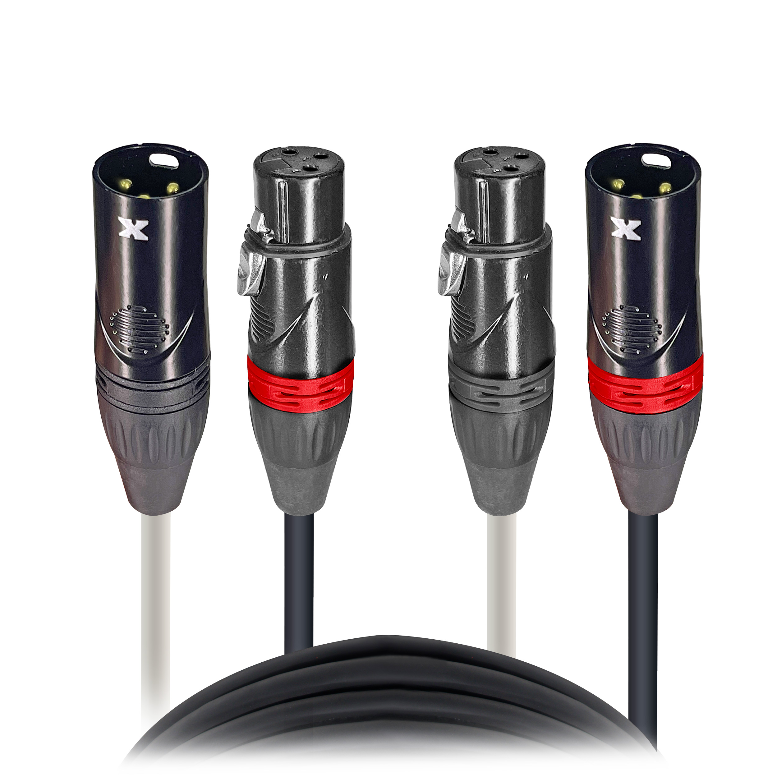 ProX XC-DXLR25 - 25' Ft High Performance Dual XLR-M to Dual XLR-F Audio Cable