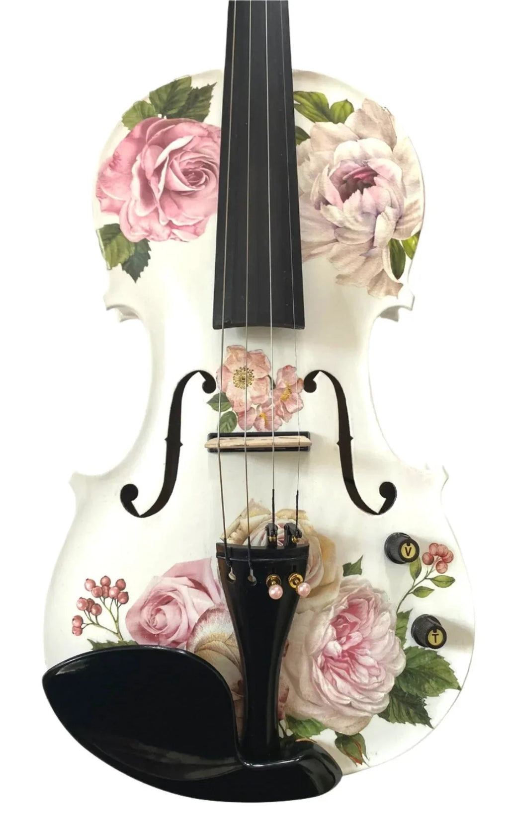 Rose Delight Electric Acoustic Violin Outfit | Mechanical Pegs & Carbon Fiber Bow