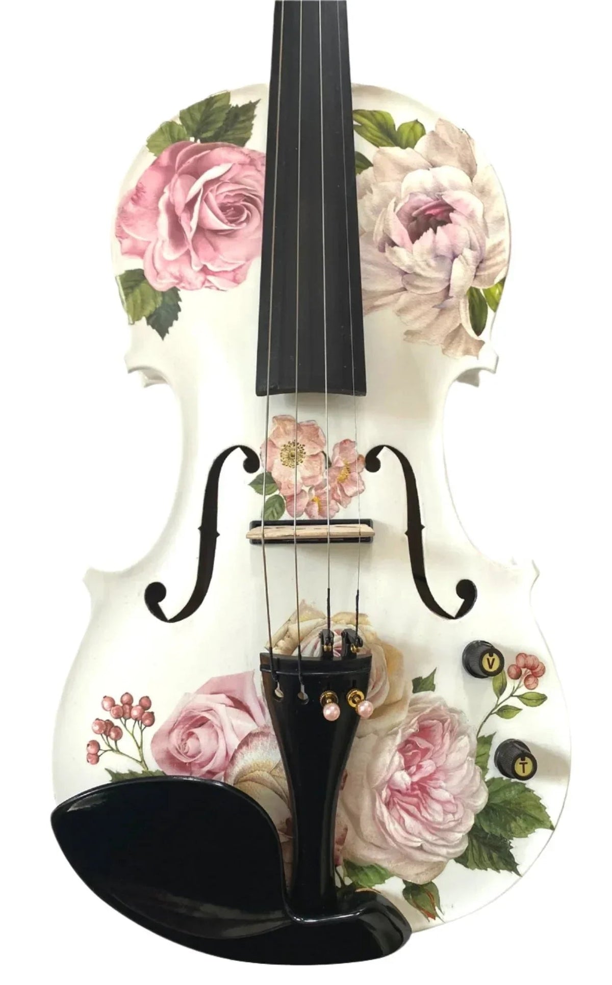 Rose Delight Electric Acoustic Violin Outfit | Mechanical Pegs & Carbon Fiber Bow