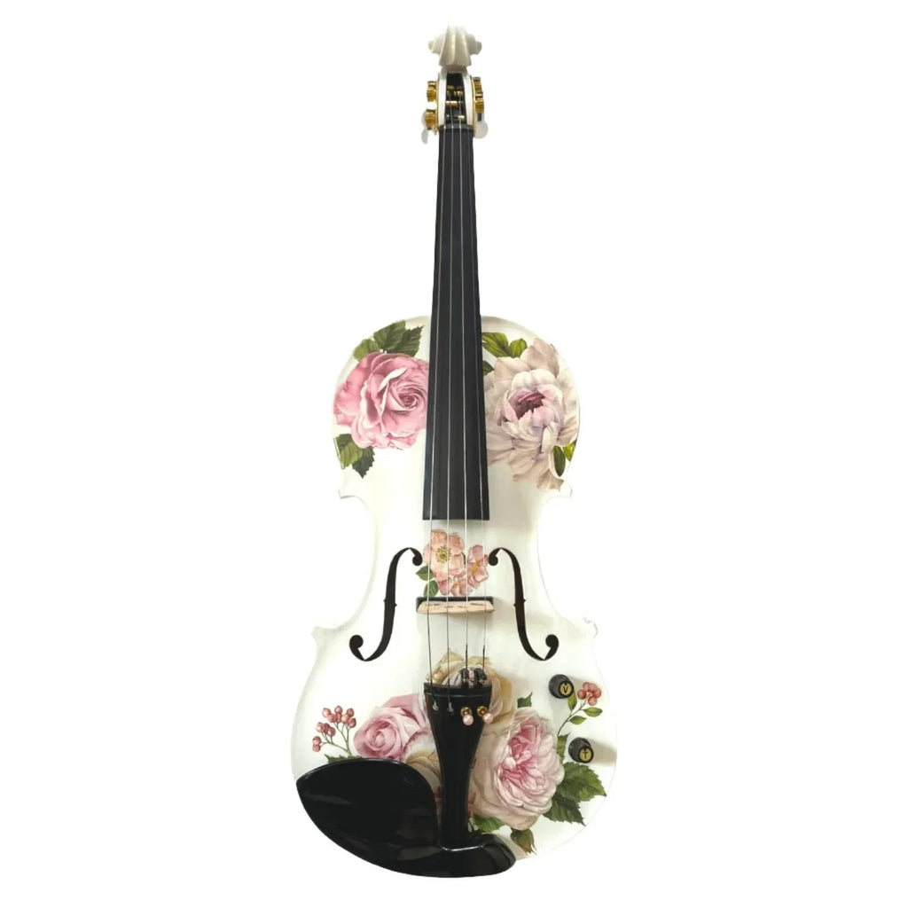 Rose Delight Electric Acoustic Violin Outfit | Mechanical Pegs & Carbon Fiber Bow