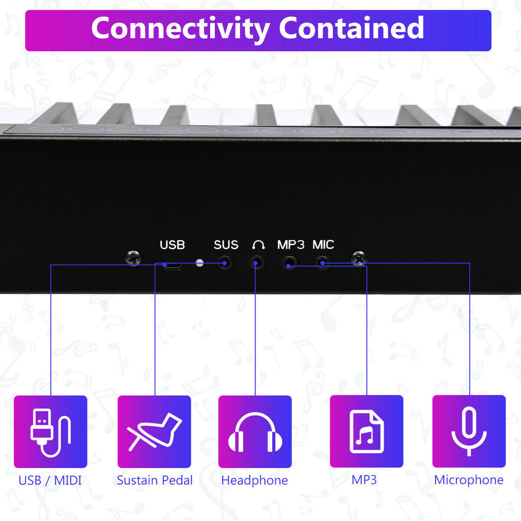 88-Key Portable Electronic Piano with Voice Function