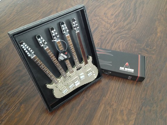RICK NIELSEN™ Five-Neck Orange Monster Mini Guitar Replica Collectible - Officially Licensed