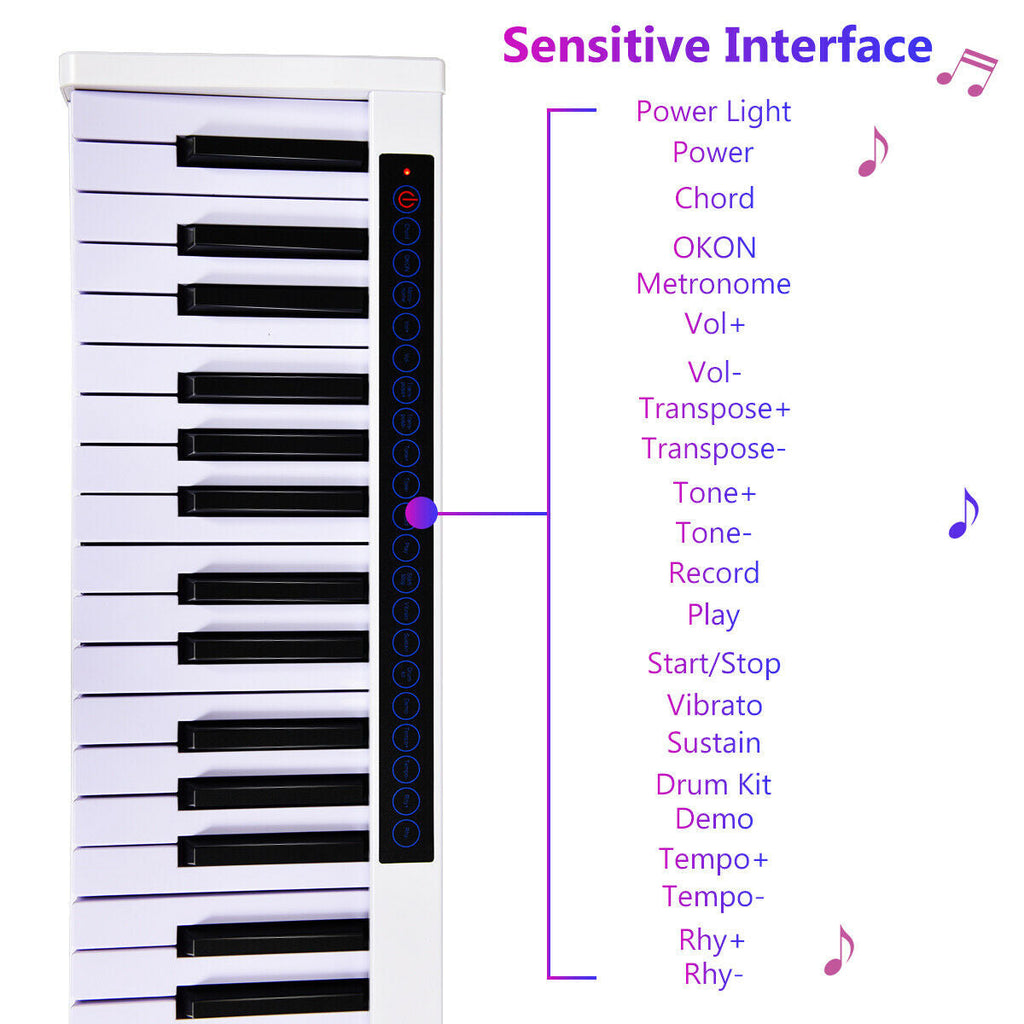 88-Key Portable Electronic Piano with Voice Function