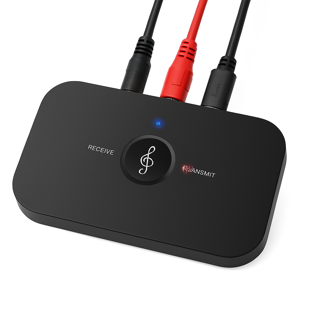 Wireless V5.0 Transmitter Receiver with aptX Low Latency 2-in-1 Wireless 3.5mm Audio Adapter for TV Headphones Speakers PC Sound System Car
