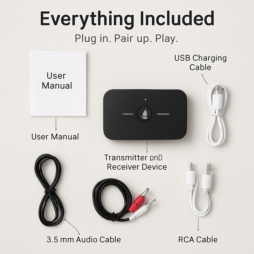 Wireless V5.0 Transmitter Receiver with aptX Low Latency 2-in-1 Wireless 3.5mm Audio Adapter for TV Headphones Speakers PC Sound System Car