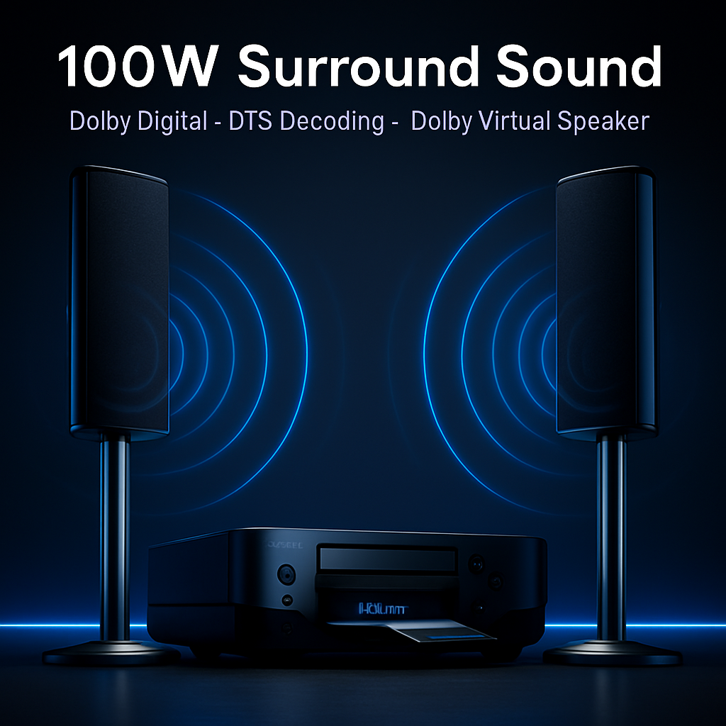 Denon S-302 DVD Home Entertainment System 2 Speaker Home Theater System WiFi 1080P