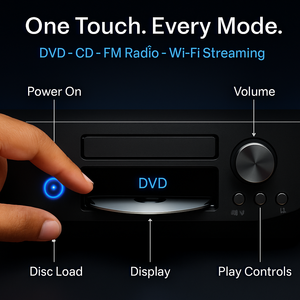 Denon S-302 DVD Home Entertainment System 2 Speaker Home Theater System WiFi 1080P