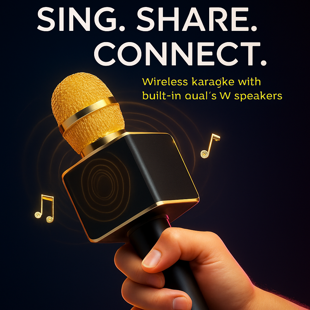 Wireless Karaoke Microphone with Built-in Speaker