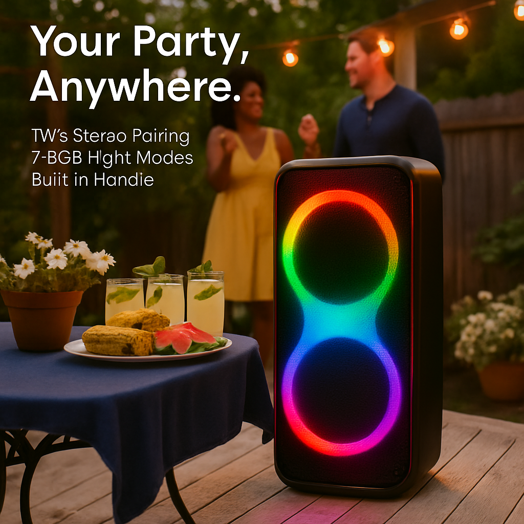 Portable Wireless Party Speaker with RGB Lights and TWS