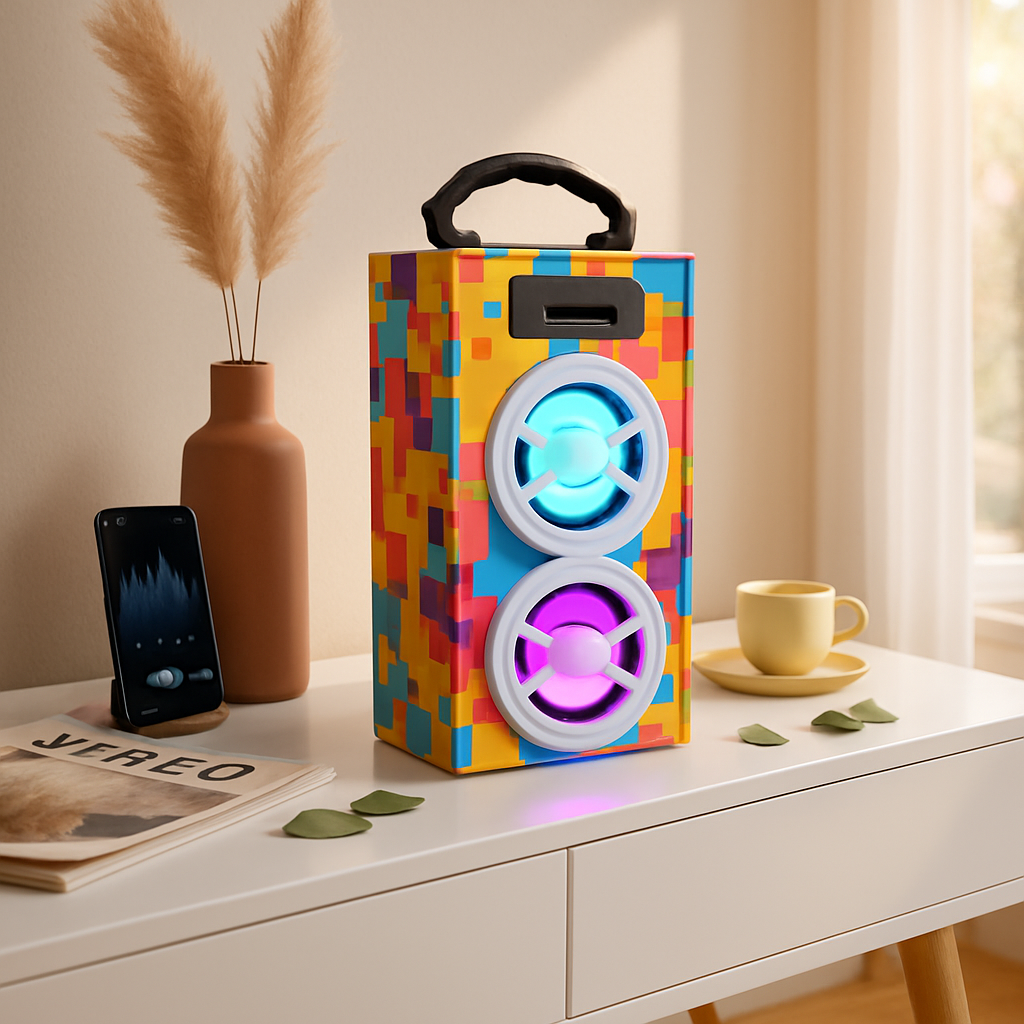 iRola Wireless Speaker 10W Powerful Subwoofer Wooden Loudspeaker FM AUX MMC for iPhone X Samsung S9 Tablet PC