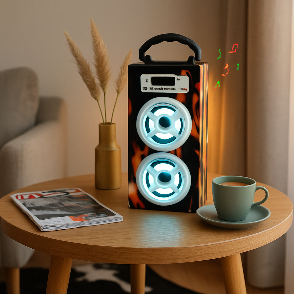 iRola Wireless Speaker 10W Powerful Subwoofer Wooden Loudspeaker FM AUX MMC for iPhone X Samsung S9 Tablet PC