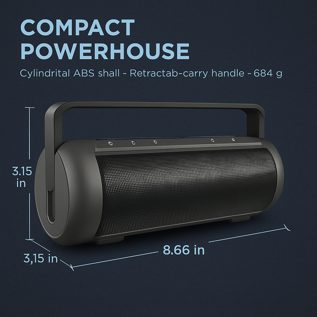 iRola Wireless Speaker Powerful Dual Subwoofer Stereo Bass Noise Cancelling w/Mic Aux-in for Camping Party