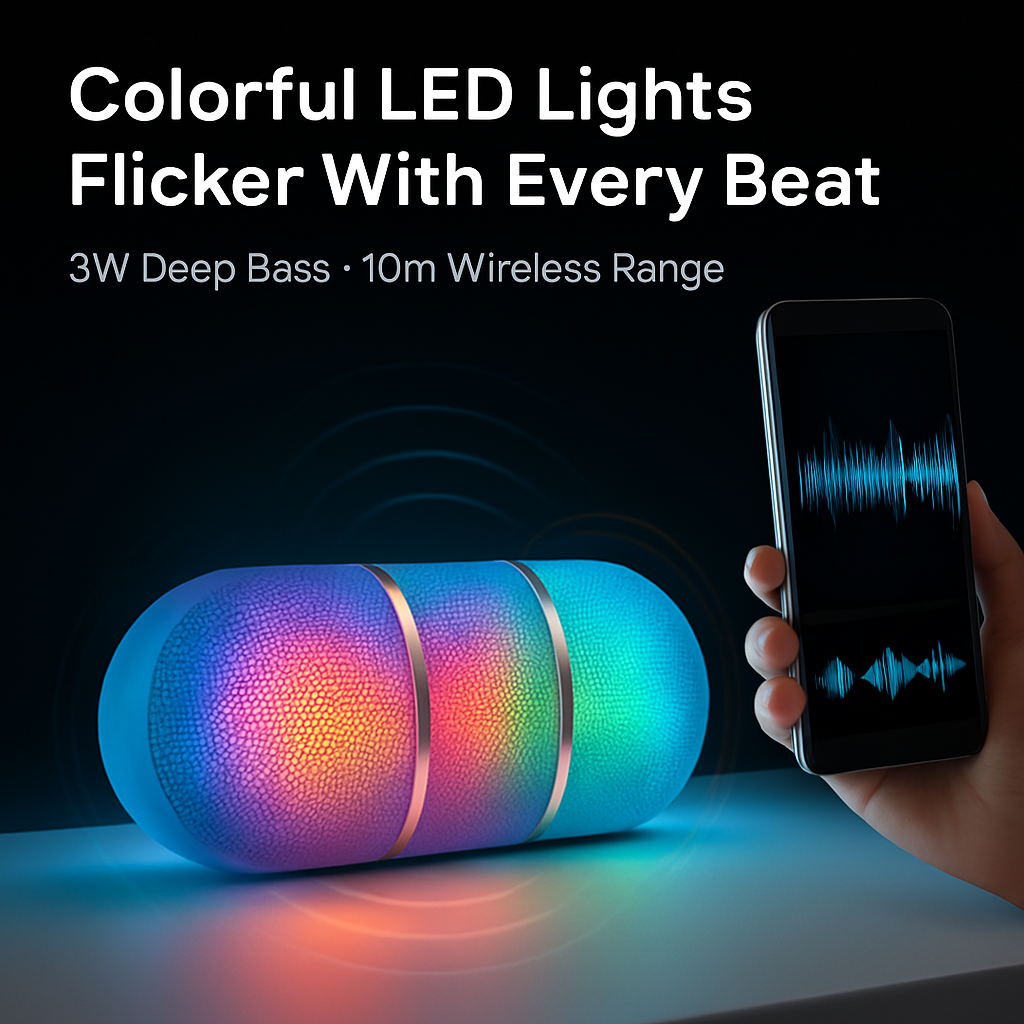 Ultra-Portable Rainbow LED Wireless Speaker